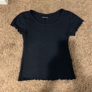 Abercrombie & Fitch Black Ruffled Size XS Shirt